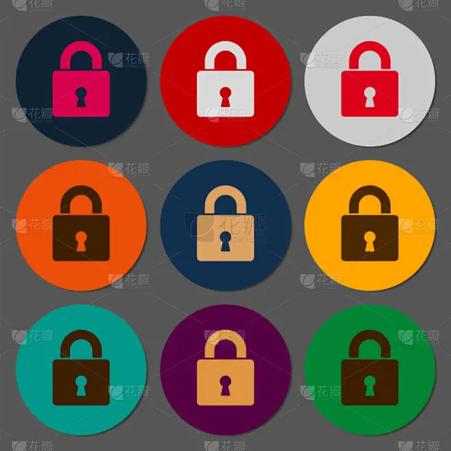 锁的标志集的向量。矢量图标.图片_标志-图片图片素材-花瓣网