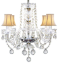 Venetian Style Crystal Chandelier with White Shades traditional chandeliers
