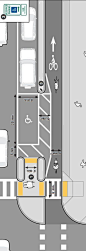 道路布局，轮椅和自行车所需的安全区域设计。公共设计参考。