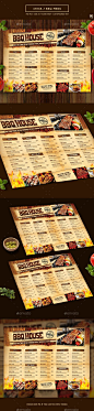 BBQ / Steak Menu - #Food #Menus Print #Templates Download here: https://graphicriver.net/item/bbq-steak-menu/19254774?ref=alena994