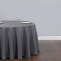 120 inch Round Charcoal Gray Tablecloth Polyester  by GOLinen