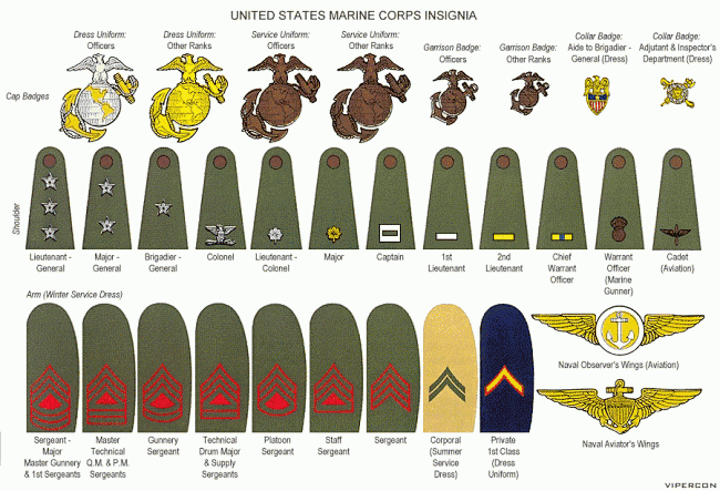 美国海军陆战队军衔介绍