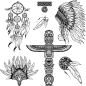 玛雅阿兹特克日历部落图腾神像民族装饰插画 (8)