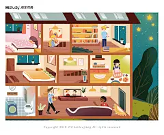 小学英语教材内页插画 | 一杯逗浆 - 原创作品 - 涂鸦王国插画
