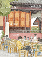 城市插画系列｜在老成都茶馆消磨慢时光