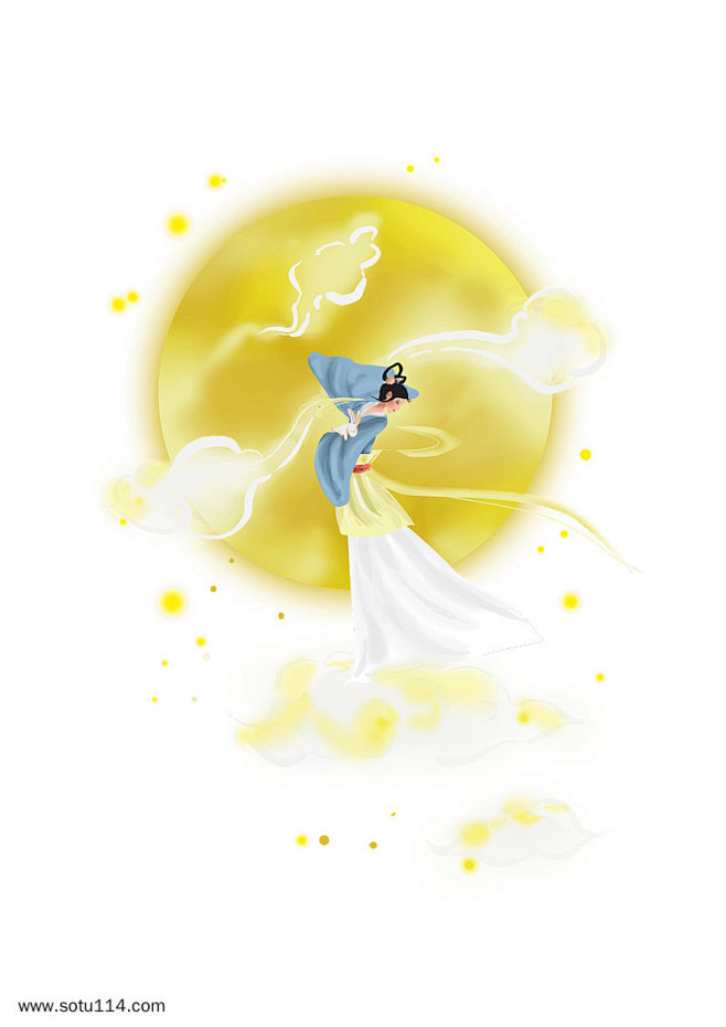 唯美简约中秋月亮元素