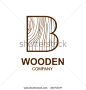 Abstract letter B logo design template with wooden texture,home,Logo design,Vector illustration,concept wood, sign,symbol,icon,Interesting design template for your company logo