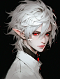 银发红眼恶魔男头像