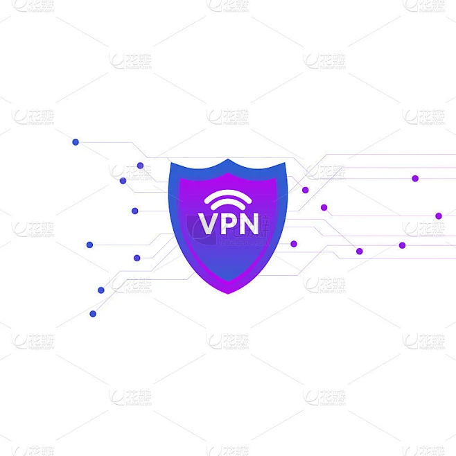 VPN安全的现代图标。矢量图素材-花瓣网