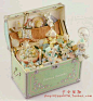 enesco昭和少女-古董宝箱复古软妹水滴娃娃八音盒-1991年绝版