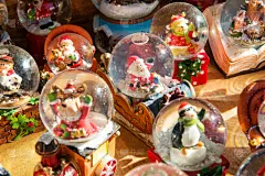 多色的,雪花球,零售展示,水平画幅,雪,无人,市场,圣诞装饰,球体