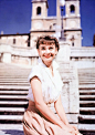 Audrey Hepburn during the filming of Roman Holiday