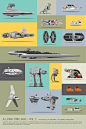 The Vehicles of STAR WARS Poster Art by Scott Park: 