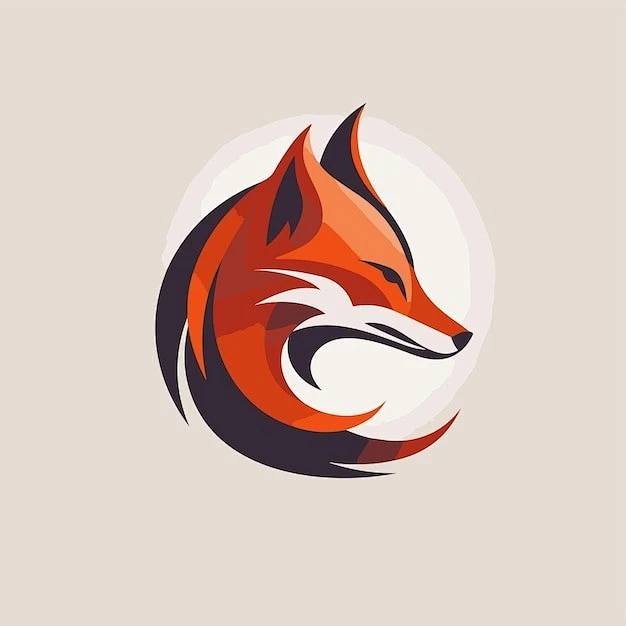 红色狐狸标志logo矢量图设计素材-花瓣网