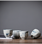 顶先 仿古青花手绘陶瓷茶杯品茗杯 陶瓷杯垫喝茶杯子大号主人杯-淘宝网