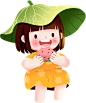 大暑节气祝福插画手机海报_设计页－稿定设计