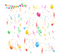 彩色 气球 纸屑 矢量 装饰元素免抠png图片壁纸