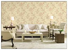 天丽无纺田园大花大叶温馨浪漫卧室老人房专用_壁纸大全_雅特居家壁纸网