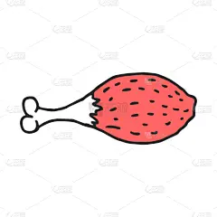 肉,猪肉,卡通,动物骨,牛排,动物腿骨,清新,烤的,画画,烹调