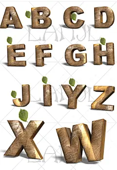 Z-35高清木质立体3D英文26个字母psd海报美工合成背景设计素材-淘宝网