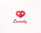 Lovecity标志 心形 爱情 恋爱 坐标 定位 红色 社交 商标设计  图标 图形 标志 logo 国外 外国 国内 品牌 设计 创意 欣赏