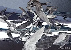 “旅人等在那里，虔诚望着云开；咏唱回荡那里，伴着寂寞的旅程；我就等着停在这里，跋山涉水后等待；我永远在这里，涌着爱面朝沧海。”  许巍 第三极#插画##涂鸦# 2英国·伦敦 ​​​​