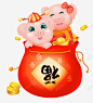 2019猪年红色可爱卡通猪 页面网页 平面电商 创意素材