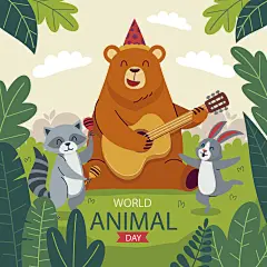 可爱卡通插画海报素材