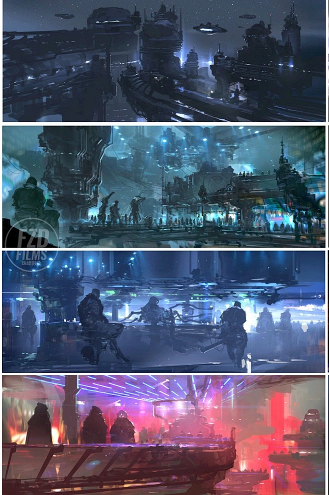 科幻场景气氛图科幻原画科幻场景原画来自cgbook.cn (8318)-花瓣网