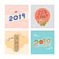 新年新春 吉祥图案 传统元素 2019新年插图插画设计AI01
