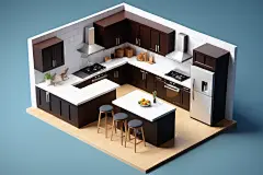 设计立体图3D室内设计装修透视图模型