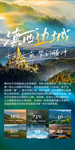 七彩云南梦幻腾冲旅游宣传海报-设计素材-shejisc.cn