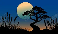森林夜色插画 【酷图网】月亮,夜色,夜晚,山峰,远山,中国风,新中式,矢量水墨,手绘,矢量,树林,山脉,北欧,现代,简约,剪影,插画,背景墙,壁画,壁纸,墙纸,电视墙,森林,原始森林,奇幻森林,梦幻丛林,卡通森林,童话森林,幽暗森林,神秘森林