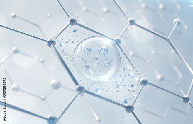 Cosmetic Essence, Liquid bubble, Molecule inside Liquid Bubble on DNA ...