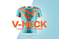 高质量V领T恤360度旋转动画展示样机服饰设计提案模板 V-neck T-shirt Animated Mockup