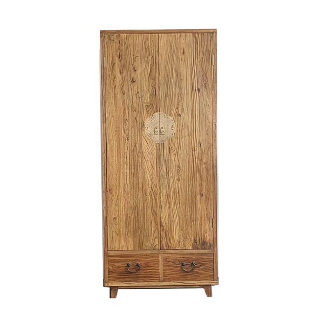 老榆木衣柜家用卧室实木挂衣橱简约地柜收纳储物柜老门板定制现代-淘宝网