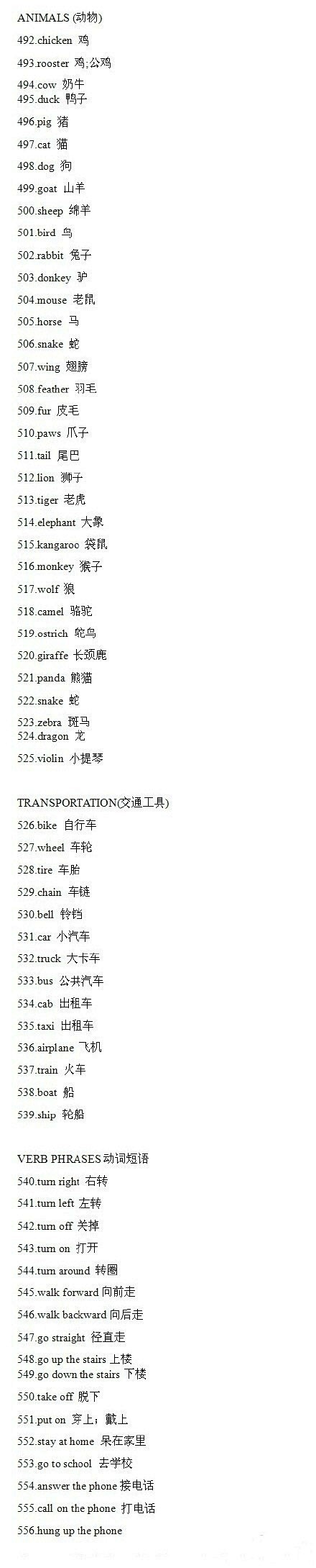 小学英语1-6年级单词系统分类，测试一下...