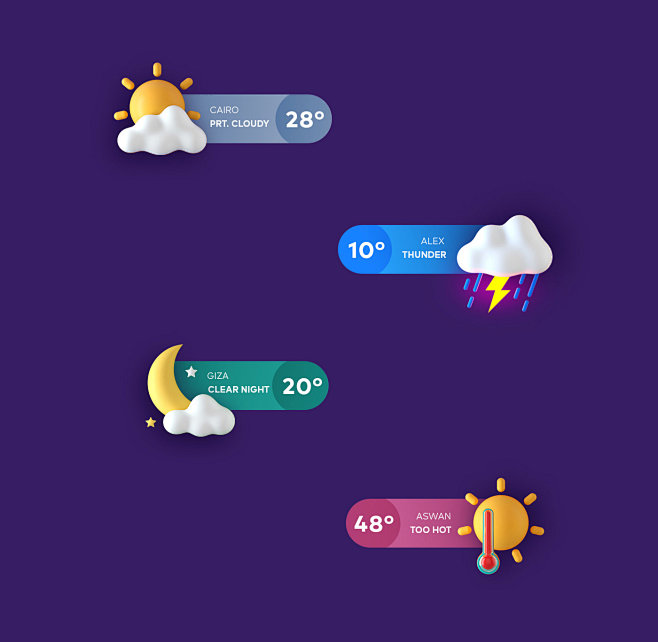 3D Weather icons : 3...