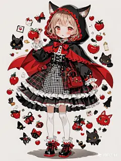 小红帽，可爱女孩，魔法，全身 (1)