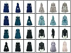 古典英伦风格Lolita服装，多视图，细节图~-角色资源-微元素 - Element3ds.com!
