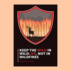 手绘森林火灾森林大火森林防火海报单页模板矢量图设计素材