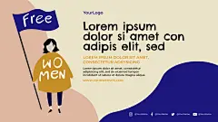 女孩英文扁平风网页设计