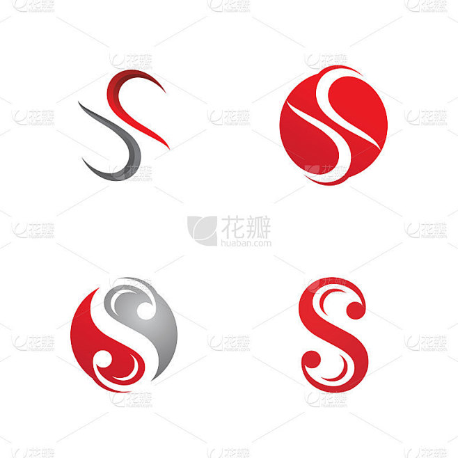 S标志矢量字母模板