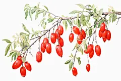 枸杞保健手绘插画