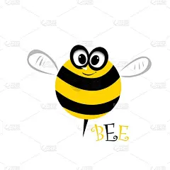 卡通可爱的明亮婴儿蜜蜂。矢量图.