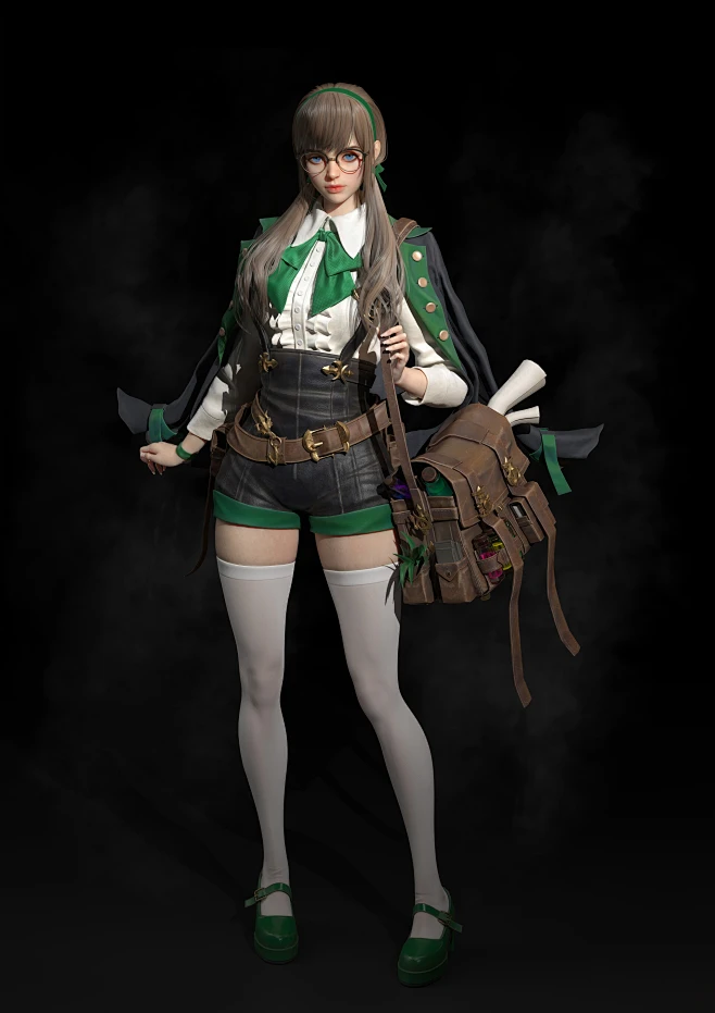 glasses girl-花瓣网