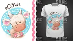 手绘可爱卡通牛漫画  - 源文件下载【酷图网】手绘,卡通,可爱,插画,动物,漫画,贴纸,T恤,球鞋,印花,包装图案,牛,