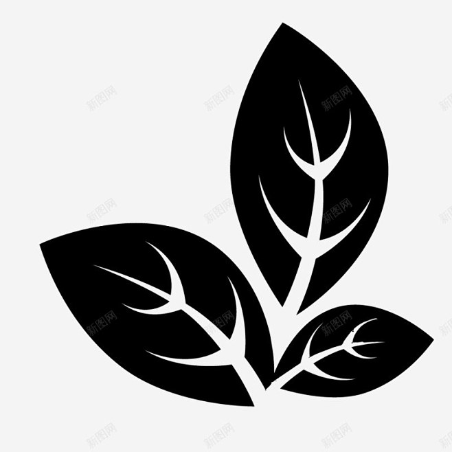 面性三颗树叶图标