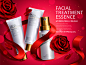 红色系化妆品套装广告模板 AI矢量海报 Cosmetic Ads Template_平面素材_海报_模库(51Mockup)