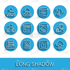 设置行服务器，数据，Web托管，硬盘驱动器HDD，计算机网络，文件丢失，云计算锁定，加载数据窗口，网